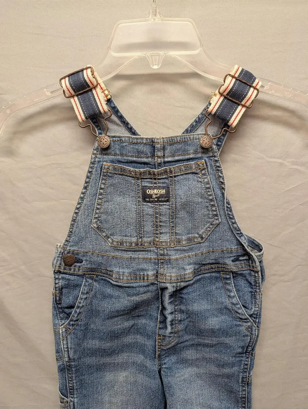 OshKosh B'gosh Overalls Boys 3T Blue Denim Bib Carpenter Adjustable Straps Kids